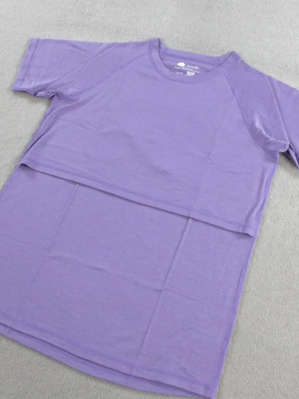 Iksplor Grown Up Nursing Tee Womens Medium Lilac Purple Merino Wool UPF 50+ NEW - Picture 4 of 10